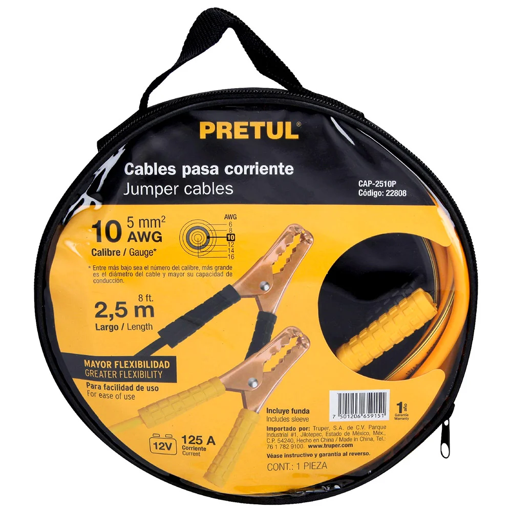TRUPER Acople para bateria 2.5 MTS. PRETUL