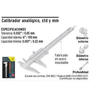 TRUPER Calibre Analógico Metalico 6"