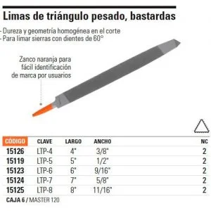 TRUPER Lima triangulo bastardo 5"-7"