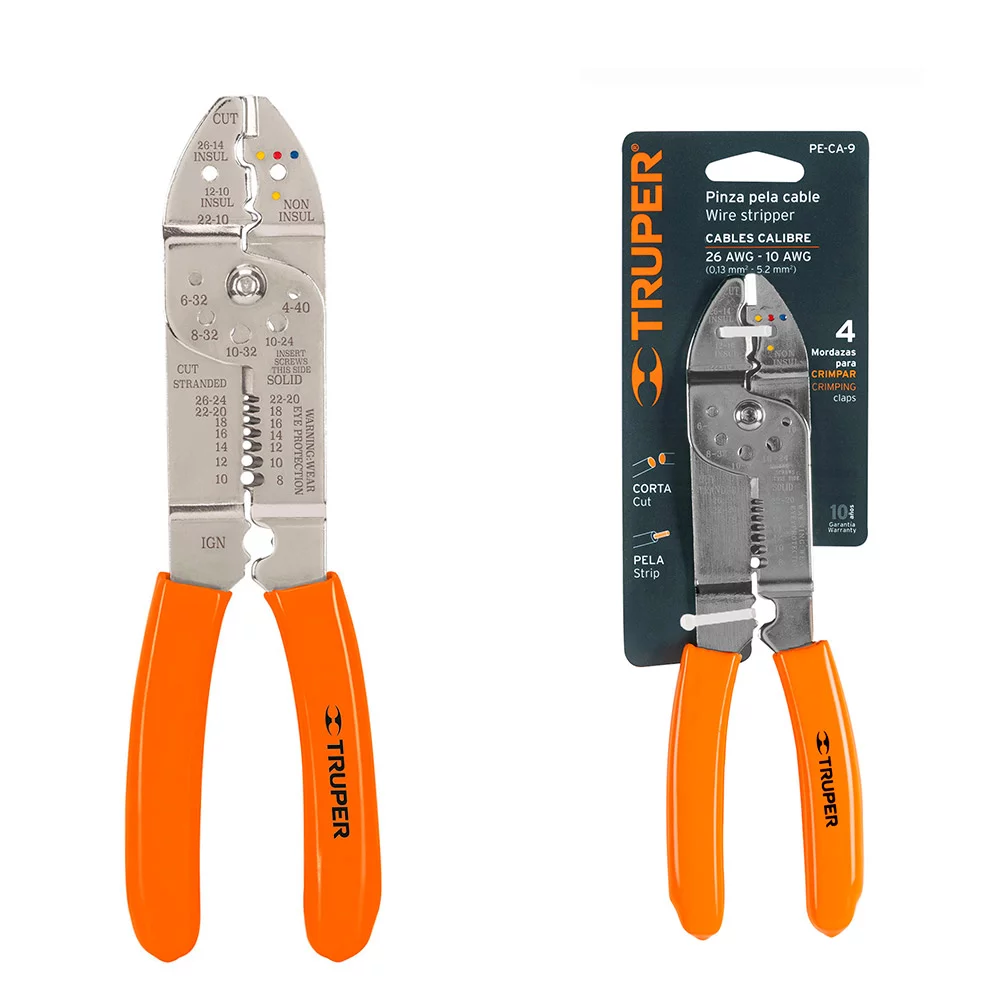 Pinza pela cable para terminales 9"