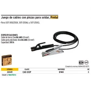TRUPER Juego de cables + pinzas soldadura 300A