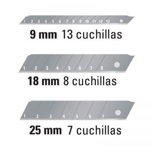Navajas de acero SK4, repuesto para cutters retráctiles