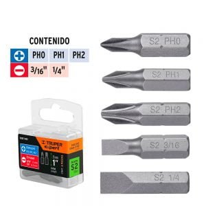 Juego de Punta Bits combinadas de 1" - 5 PZS