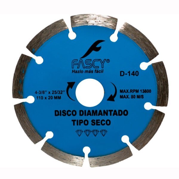 Disco diamantado seco  D-140 - 110 x 20mm.