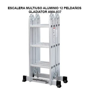 ESCALERA MULTIUSO ALUMINIO 12 PELDAÑOS - GLADIATOR AMA-837
