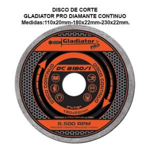 DISCO DE CORTE - GLADIATOR PRO DIAMANTE CONTINUO DC 8180