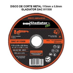DISCO DE CORTE METAL - GLADIATOR DAC 811508