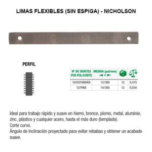 LIMAS FLEXIBLES SIN ESPIGA - NICHOLSON
