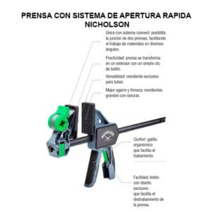 PRENSA CON SISTEMA DE APERTURA RAPIDA - NICHOLSON