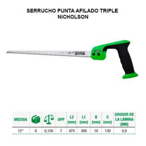Serrucho punta afilado triple