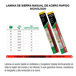 Lámina de sierra manual de acero rápido