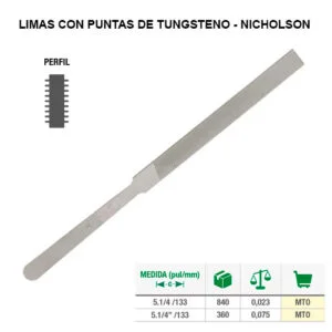 Limas con puntas TUNGSTENO