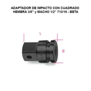 ADAPTADOR DE IMPACTO HEMBRA 3/8” y MACHO 1/2” - 710/16