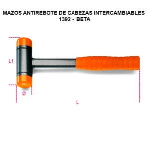 Mazos antirrebote de cabezas intercambiables 1392