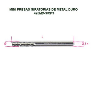 Mini fresas giratorias de metal duro 426MD-3/CP3