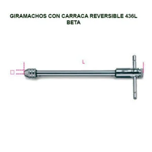 Giramachos con carraca reversible, tipo largo 436L