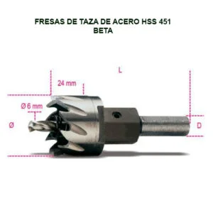 Fresas de taza de acero HSS completamente rectificadas 451