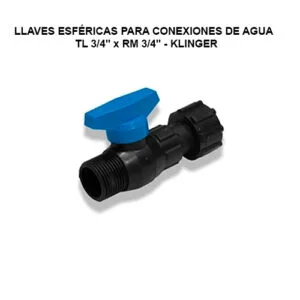 Llaves Esféricas p/conexiones de agua  TL 3/4" x RM 3/4"