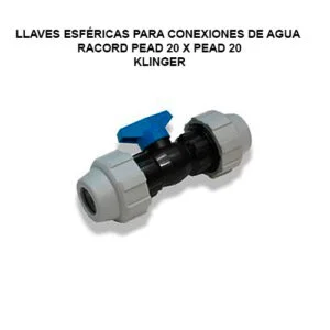 Llaves Esféricas p/conexiones de agua  RACORD PEAD 20 X PEAD 20